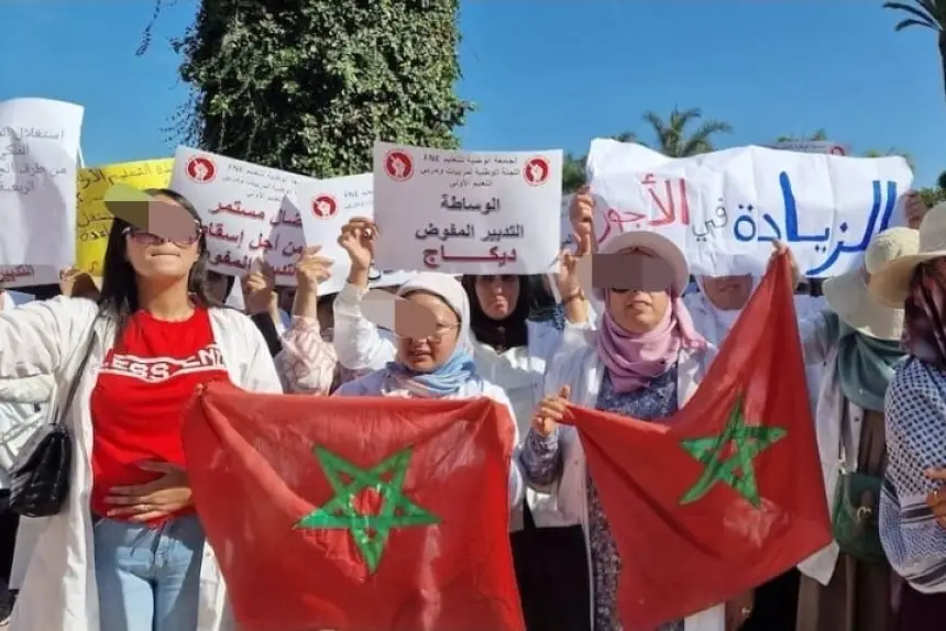 مربيات-ومربو-التعليم-الأولي-بالمدارس-العمومية-يحتجون