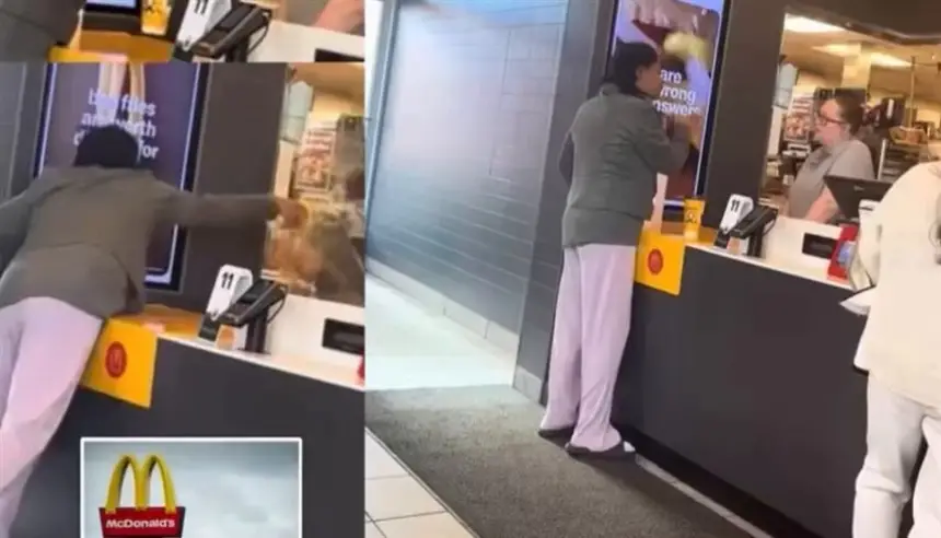 فيديو-صادم.-سيدة-ترشق-مديرة-ماكدونالدز-بالقهوة-الساخنة-بعد-خلاف-على-وجبة-إفطار