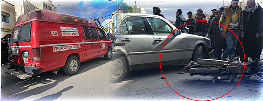 حادث-سير-ببن-الطيب-يثير-خصاص-“الإسعاف”.-ومطالب-بإعادة-سيارة-الجماعة-للخدمة