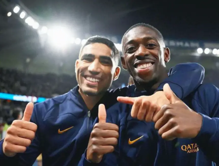 أول-المهنئين.-ديمبيلي-يخاطب-حكيمي-بأخوية-بعد-تتويجه-بـ”البالون-دور”