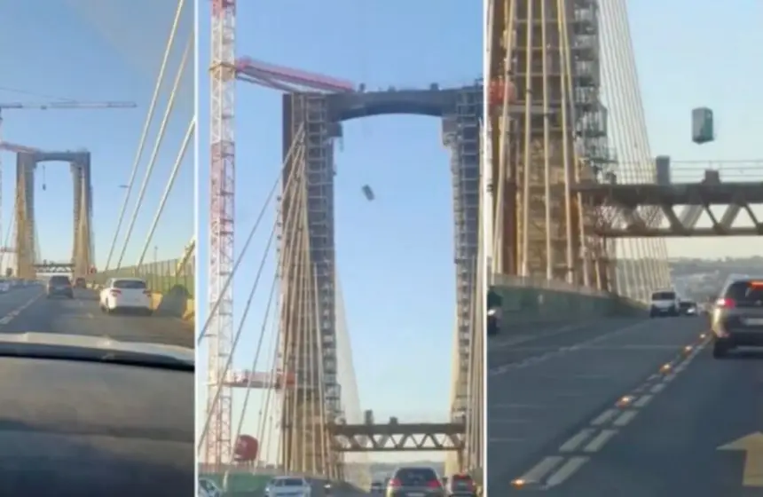 إسبانيا.-لحظة-سقوط-مرحاض-متنقل-من-جسر-على-طريق-مزدحم-(-فيديو-)