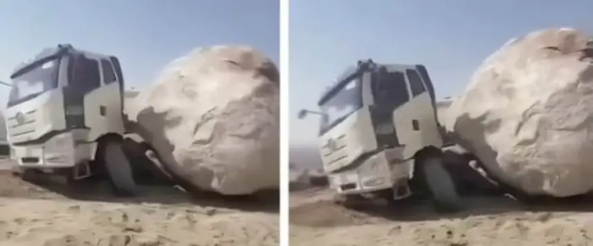 بالفيديو.لحظة-سقوط-صخرة-عملاقة-علىٰ-شاحنة-في-احد-جبال-مكة-المكرمة