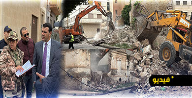 الناظور:-السلطات-المحلية-تباشر-هدم-البنايات-الآيلة-للسقوط-بمحيط-الملحقة-الإدارية-الأولى