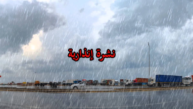 نشرة-إنذارية.-زخات-رعدية-وتساقط-للبرد-ورياح-قوية-بعدد-من-مناطق-المملكة
