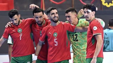 المنتخب-المغربي-يحرز-اللقب-الرابع-على-التوالي-لكأس-إفريقيا-للأمم-لكرة-القدم-داخل-القاعة-بفوزه-على-نظيره-الأنغولي-(5-2)